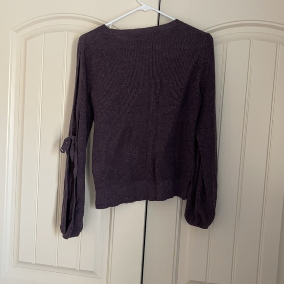 American Eagle Purple Bow Sleeve Sweater - Picture 4 of 4